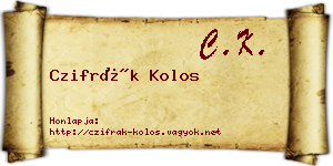 Czifrák Kolos névjegykártya